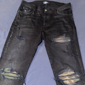 Distressed Black Denim Jeans